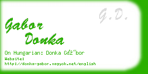 gabor donka business card